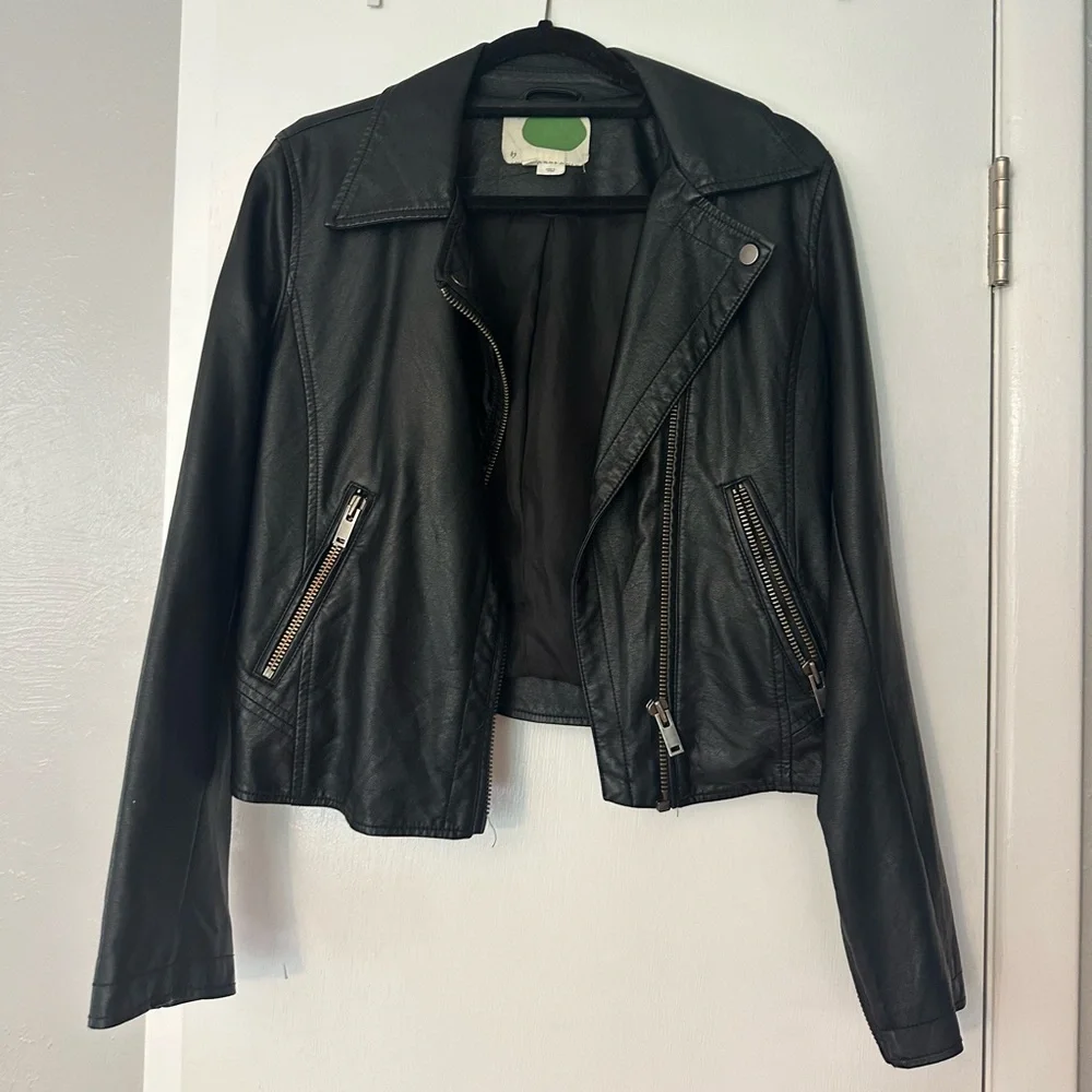 Anthropologie Black Leather Jacket - Picture 1 of 3